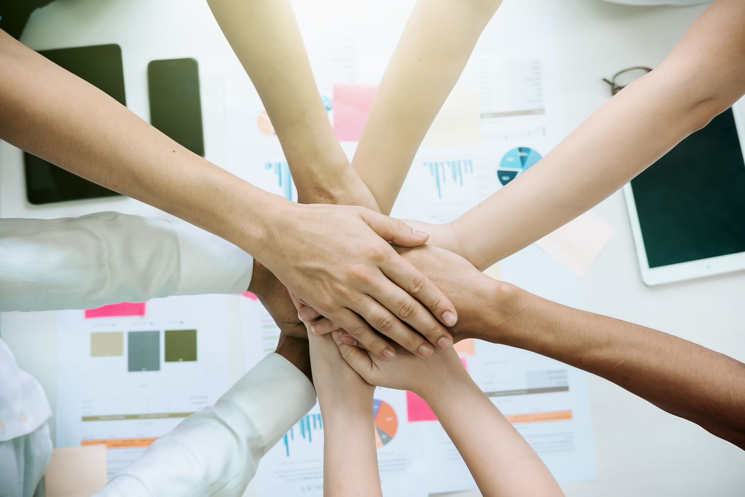 Hands Joining Together Teamwork Collaboration Concept